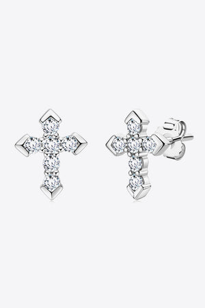 0.54 Carat (0.27 each) Moissanite Cross Stud Earrings