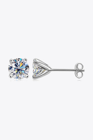 1 Carat (0.5 each) Moissanite 4-Prong Stud Earrings