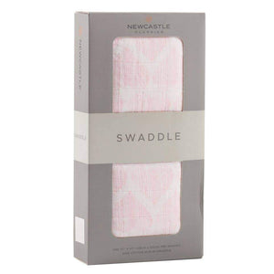 Newcastle Classics Matchstick Hearts Swaddle, 100% Natural Cotton Muslin