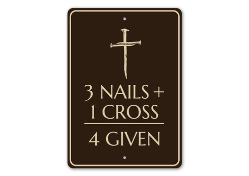 3 Nails, 1 Cross, 4 Given, Christian Sign
