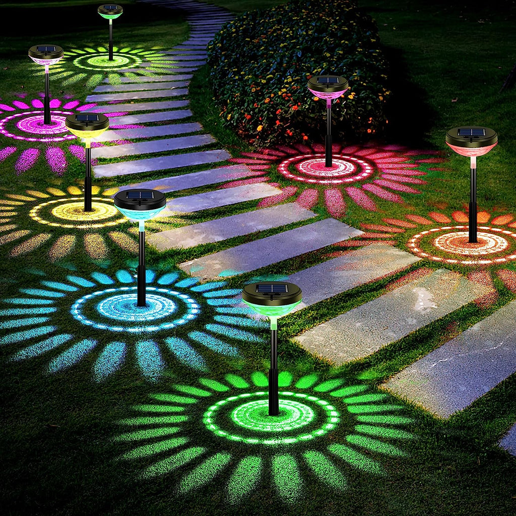 Bright Solar Pathway Lights 2, 6, or 8-Pack, Color Changing + Warm White LED