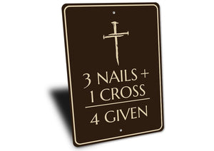 3 Nails, 1 Cross, 4 Given, Christian Sign