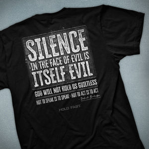 Silence/Bonhoeffer, Adult T-Shirt, Black