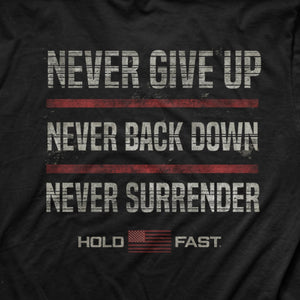 Never Give Up, Men's T-Shirt, Black