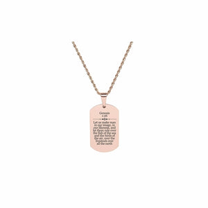 Solid Stainless Steel Scripture Tag Necklace, 5 Colors, Genesis 1:26