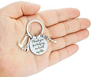 Stainless Steel Keychain, Thank You for Helping Me Build My Life