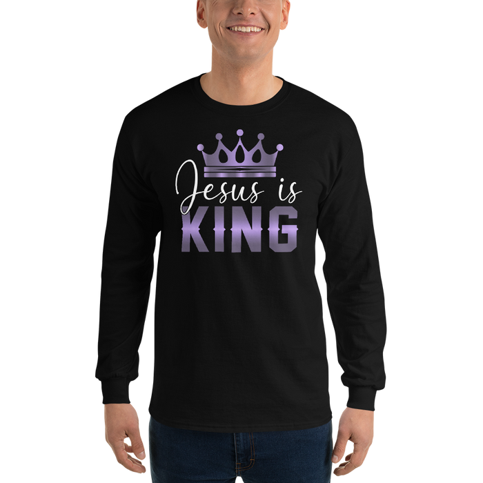 Jesus is KING, Long Sleeve T-Shirt, Black