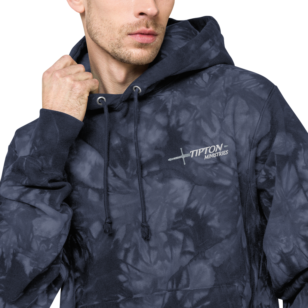Tipton Ministry Logo, Embroidered Unisex Champion Tie-Dye Hoodie