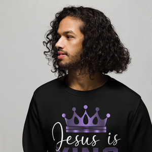 Jesus is KING, Unisex Organic Sweatshirt, Black