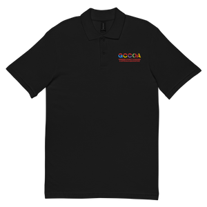 GCCOA Embroidered Unisex Polo Shirt, Style 6, 100% Cotton, Black