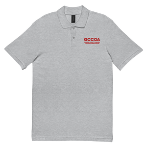 GCCOA Embroidered Unisex Polo Shirt, Style 2b, 100% Cotton, White or Grey