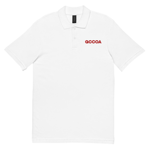 GCCOA Embroidered Unisex Polo Shirt, Style 2, 100% Cotton, White or Grey