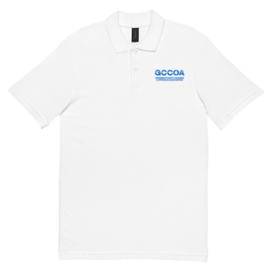 GCCOA Embroidered Unisex Polo Shirt, Style 11b, 100% Cotton, Black or White