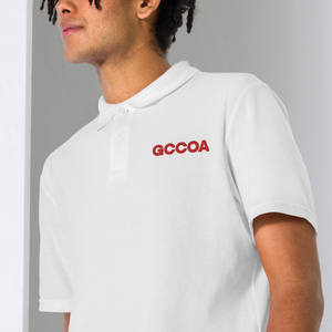 GCCOA Embroidered Unisex Polo Shirt, Style 2, 100% Cotton, White or Grey