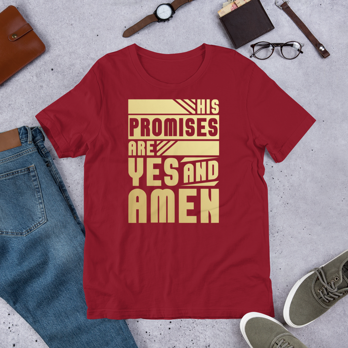 His Promises Are Yes and Amen, Unisex T-Shirt, 6 Colors