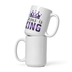 Jesus is King White Glossy Mug, 11oz, 15oz, 20oz