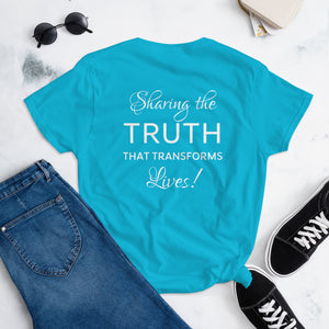 Tipton Ministry Logo, Sharing the Truth, Front/Back Print Ladies Fashion Fit T-Shirt