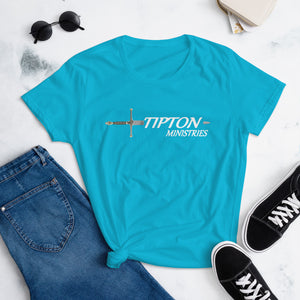 Tipton Ministry Logo, Sharing the Truth, Front/Back Print Ladies Fashion Fit T-Shirt