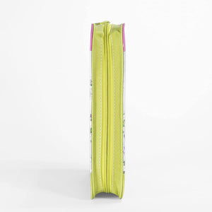 Bible Cover, Lilac Garden Hummingbird, Romans 12:12, Pink & Lime Green