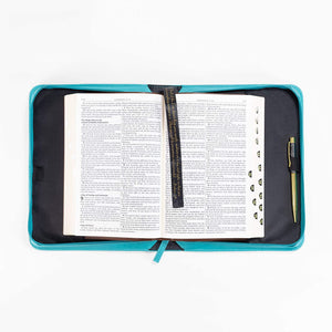 Bible Cover, A Woman Who Fears the Lord, Proverbs 31:30, Teal