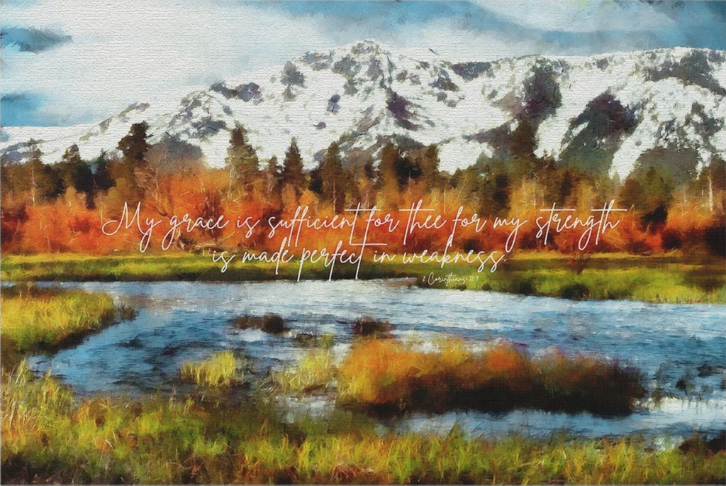 My Grace is Sufficient for Thee, Scripture Wrapped Canvas