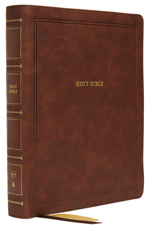 NKJV, Reference Bible, Wide Margin, 10.5-Point Print, Leathersoft, Red Letter, Brown