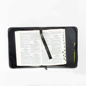 Bible Cover, Trust In The Lord, Proverbs 3:5, Black and Silver