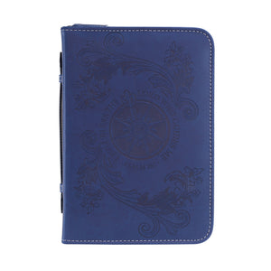 Bible Cover, Flying Compass Rose, Psalms 16:7, Navy Blue