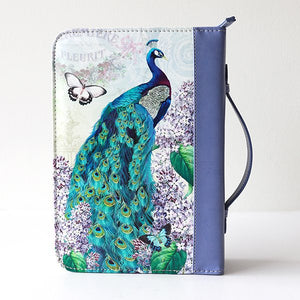 Bible Cover, Lilac Garden Peacock, Ecclesiastes 3:11, Purple & Turquoise