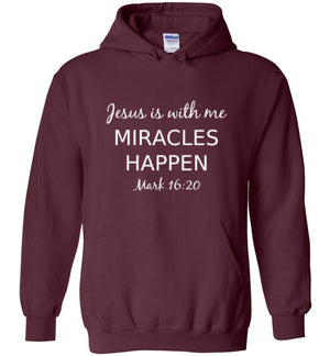 Jesus is With Me, Front Print Heavy Blend Hoodie - 10 Colors