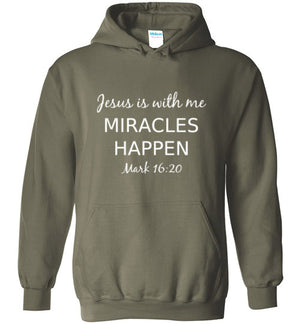 Jesus is With Me, Front Print Heavy Blend Hoodie - 10 Colors
