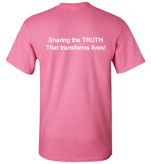Tipton Ministry Logo, Sharing the Truth, Front/Back Print T-Shirt, 12 Colors