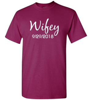 Wedding Style 1, Wifey, Front Print T-Shirt, 12 Colors