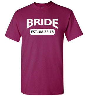 Wedding Style 4, Bride with Date, Front Print T-Shirt, 12 Colors