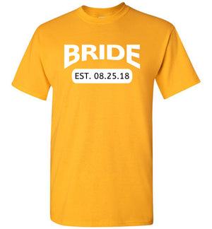 Wedding Style 4, Bride with Date, Front Print T-Shirt, 12 Colors