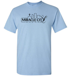 Miracle City Logo, Knows Your Name, Front & Back Print T-Shirt - 12 Colors