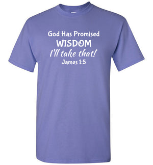 I'll Take That Wisdom (James 1:5),  Adult T-Shirt, 12 Colors