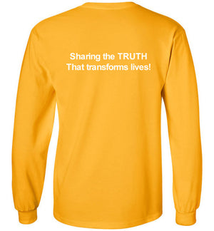 Tipton Ministry Logo, Sharing the Truth, Front/Back Print Long Sleeve T-Shirt, 12 Colors