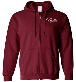 Tipton Ministry Logo on Back, Personalized Name on Front (Noelle), Zip-Up Hoodie, 12 Colors