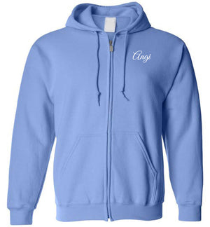 Tipton Ministry Logo on Back, Personalized Name on Front, Zip-Up Hoodie, 12 Colors ANGI