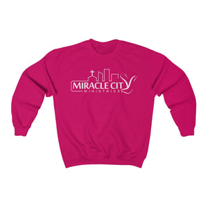 Miracle City Logo, Front Print Heavy Blend Crewneck Sweatshirt new