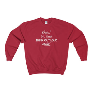 Think Out Loud, Front Print Heavy Blend Crewneck Sweatshirt - 12 Colors