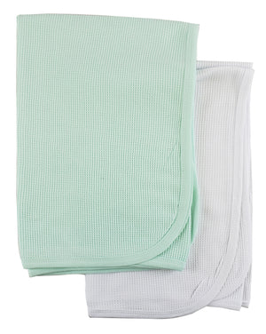 100% Cotton Flannel Receiving Blankets, 2 Per Pack, 2 Colors