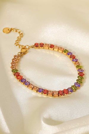 18K Gold-Plated Multicolored Zircon Bracelet
