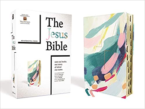NIV, The Jesus Bible Artist Edition, Indexed, 9.5-Point Print, Leathersoft, Multi-color/Teal