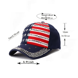 American Flag Sparkle Studded Unisex Baseball Cap