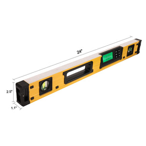 24-Inch Digital Torpedo Level and Protractor, Bright LCD Display with Carrying Bag