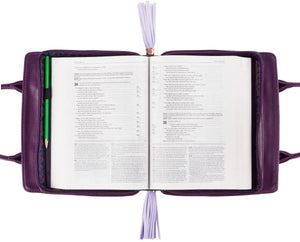 Bible Cover, Blessed, Faux Leather, Purple