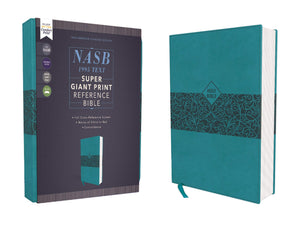 NASB Super Giant Print Reference Bible, 16.5-Point Print, Leathersoft, Teal, Red Letter