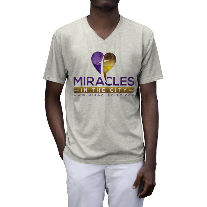 Miracles in the City, Tri-Blend V-Neck T-Shirt, 2 Colors